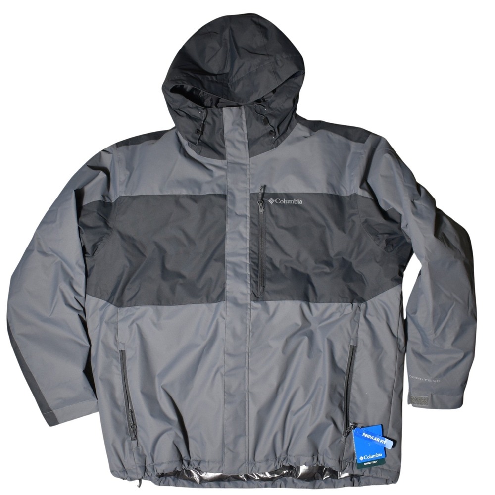 Columbia Tipton Peak III Insulated Jacket Mens XXL Grey Omni-Tech NEW WM7767-023